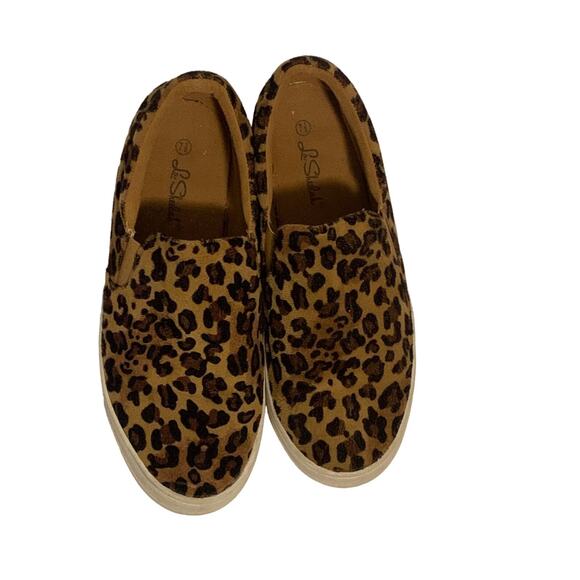 La Shella Leopard Print Low Top Sneakers Slip On Round Toe Size 7.5 Retro Vibes - Picture 9 of 9